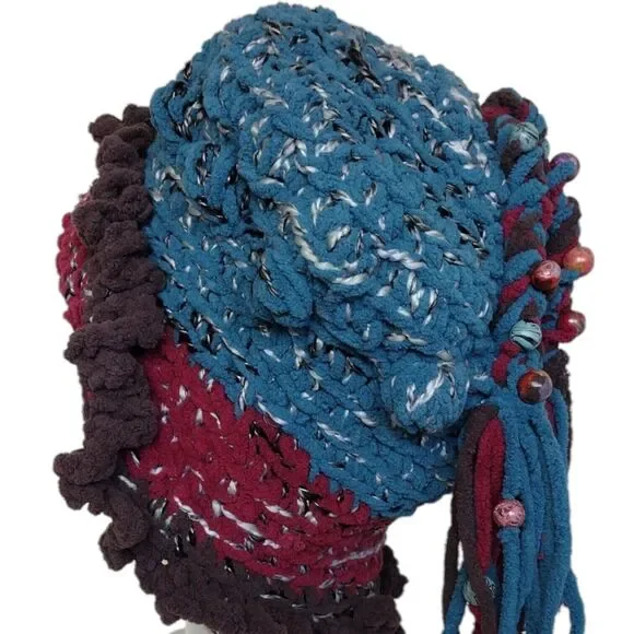 Slouchy, Boho Hat OOAK Handmade Crochet Free Hand Women's One Size - Picture 6 of 11